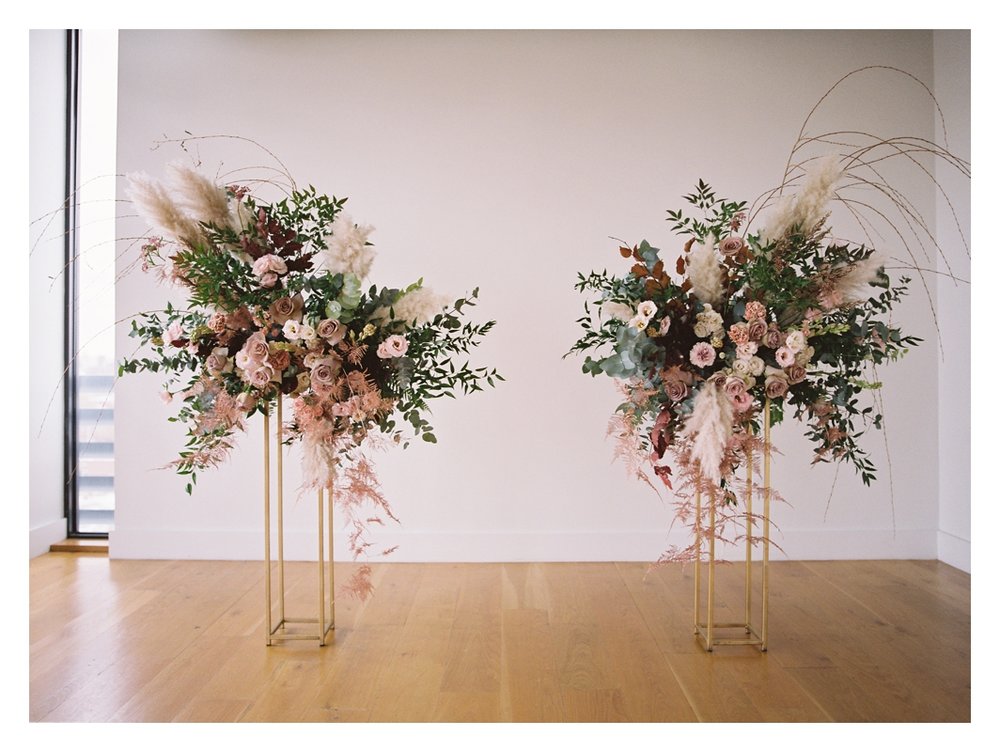 ceremony wedding flowers, pink centerpieces, wedding ceremony decor
