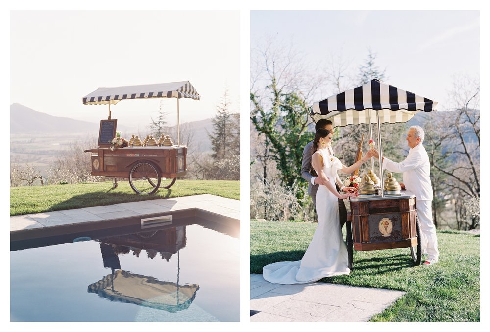  williamsburg photo studios, wedding gelato cart, villa montanare wedding, tuscany wedding venue 