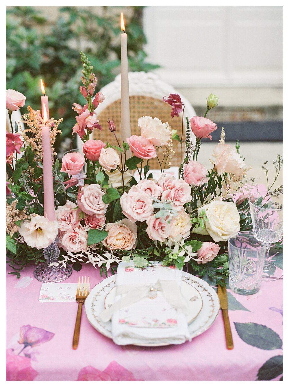  Pink Paris wedding table 