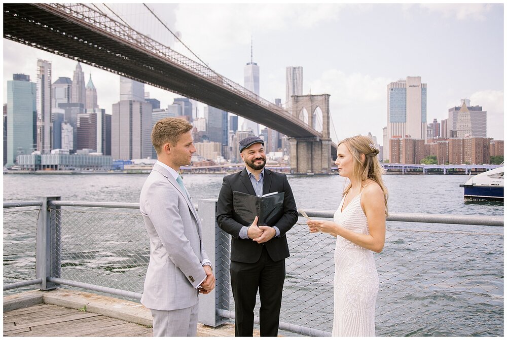 Brooklyn bridge park micro wedding, new york city elopement  